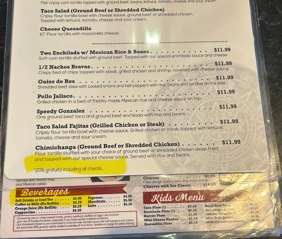 EL Toro Mexican Bar & Grill Menu - Image 4